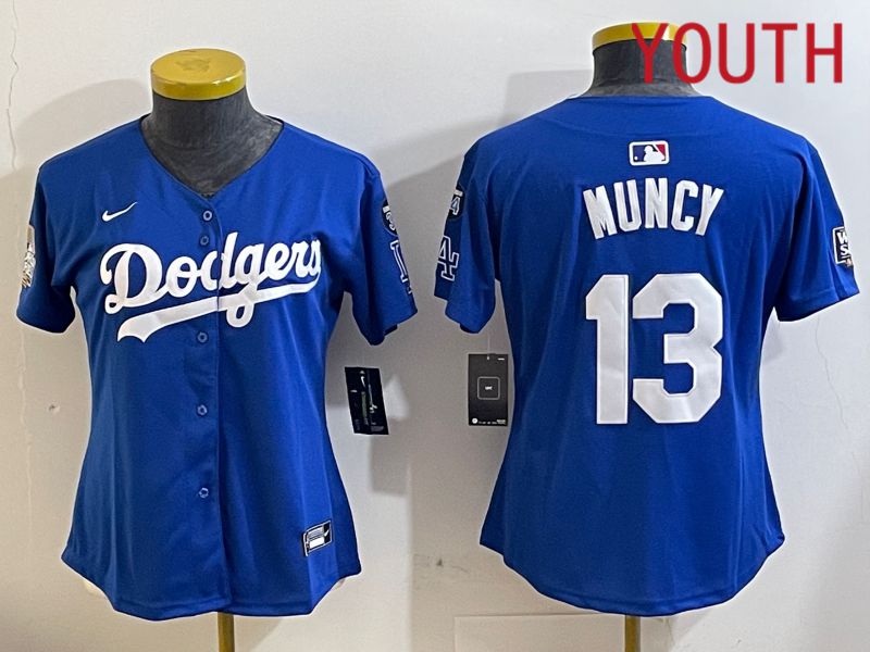 Youth Los Angeles Dodgers #13 Muncy Blue Game 2024 Nike MLB Jersey style 11215->youth mlb jersey->Youth Jersey